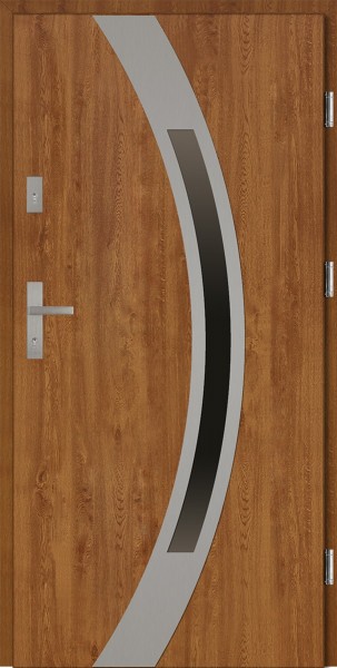 Drzwi wejściowe 90 cm złoty dąb Luciano Płaskie