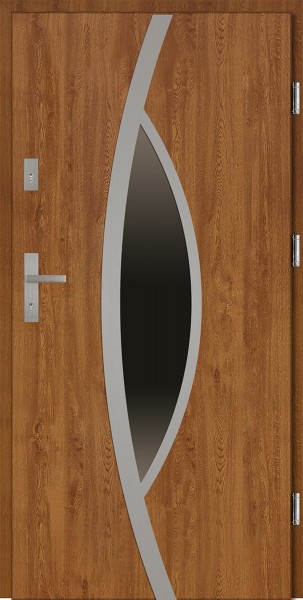 Drzwi wejściowe 90 cm złoty dąb Lorenzo Plus Płaskie SETTO