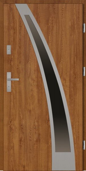 Drzwi wejściowe 90 cm złoty dąb Enrico Plus Płaskie SETTO