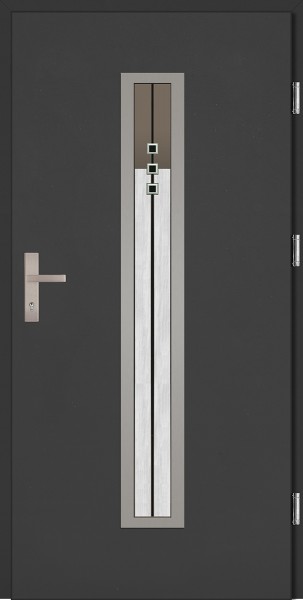 Drzwi wejściowe antracyt szyba DIP model Diego Plus SETTO