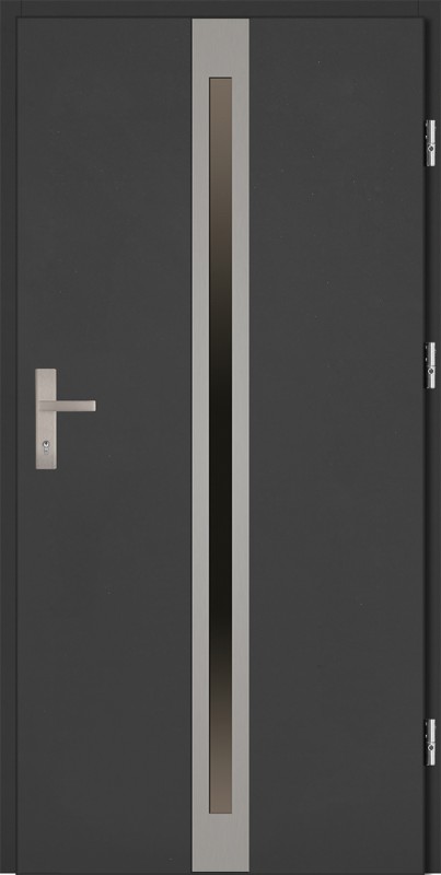 Drzwi zewnętrzne antracyt ramka srebrna Marcello 92 SETTO stalowe