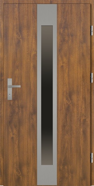 Drzwi zewnętrzne złoty dąb z szybą Sergio 92 SETTO