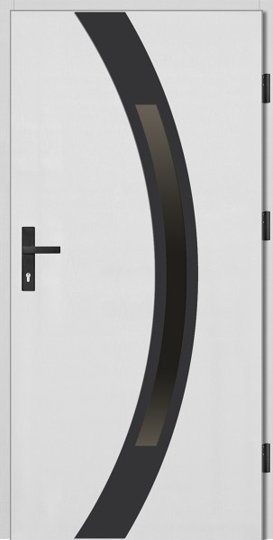 Drzwi zewnętrzne białe ramka czarna Luciano 92 SETTO