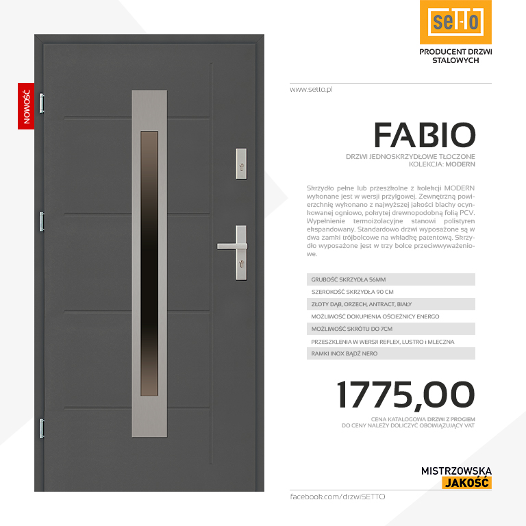 Drzwi zewnętrzne Fabio Modern