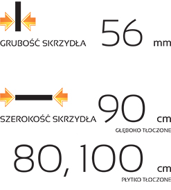 Drzwi zewnętrzne SETTO J-TYTANIUM - szerokość i grubość skrzydła