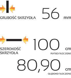 Drzwi zewnętrzne SETTO JW3 - szerokość i grubość skrzydła